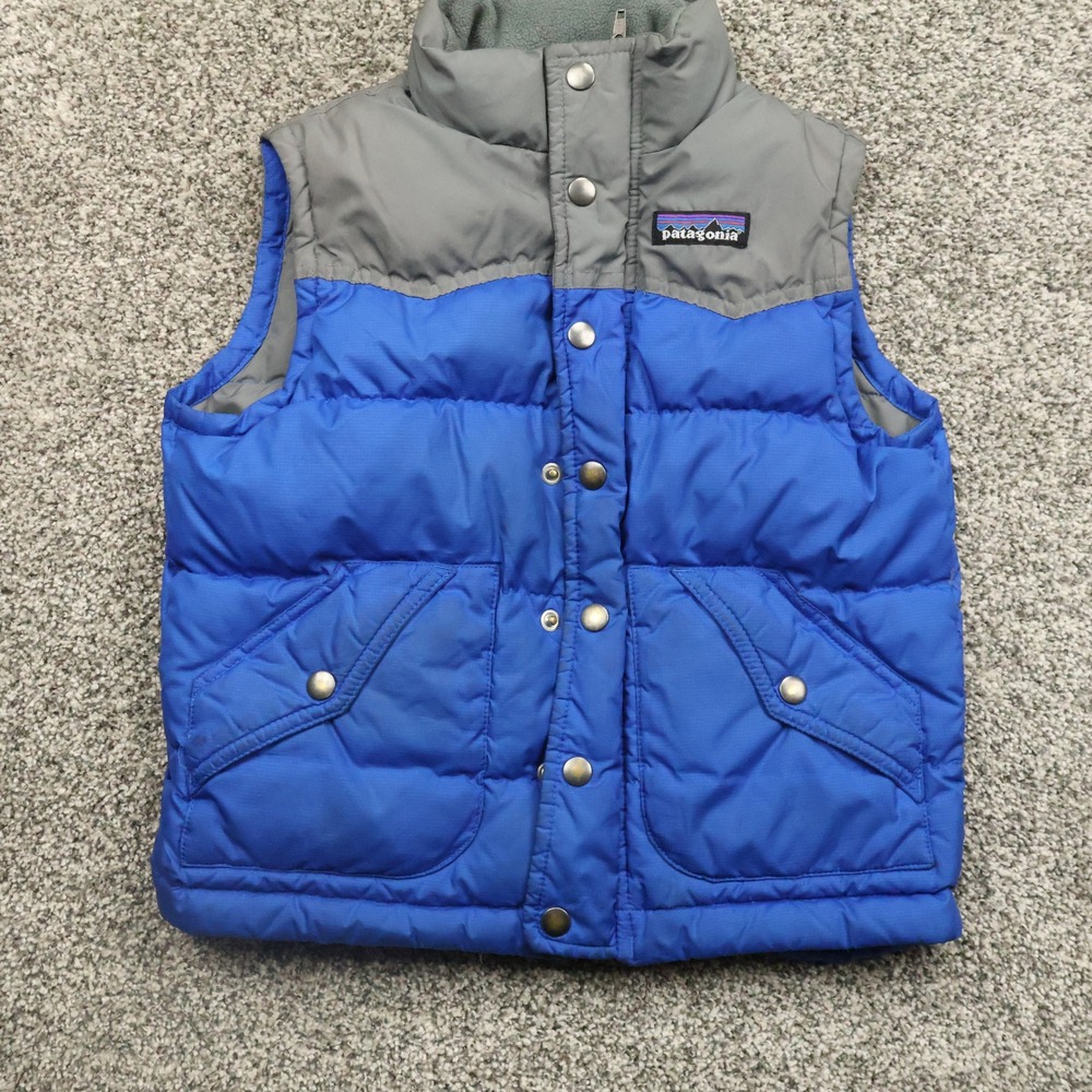 Patagonia Kids Royal Blue and Gray Puffer Vest